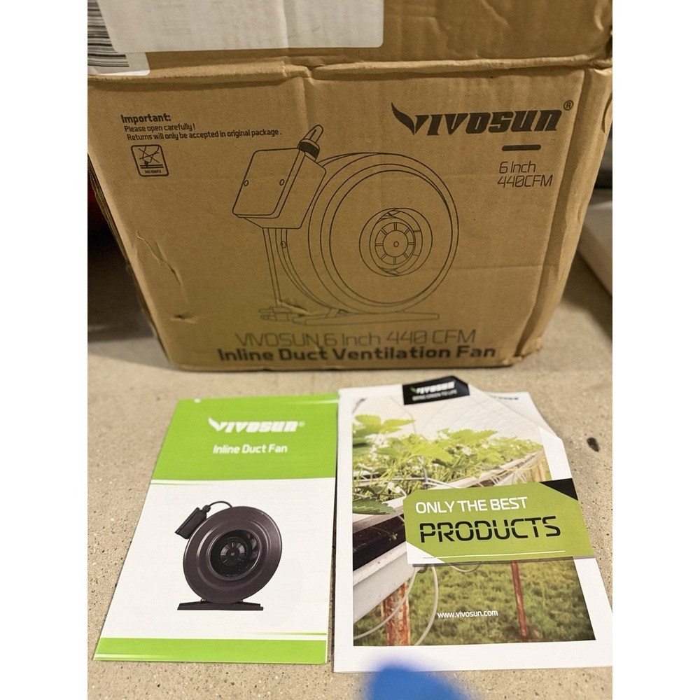 VIVOSUN 6" Inline Duct Fan 440 CFM Ventilation Hydroponic‎ NEW